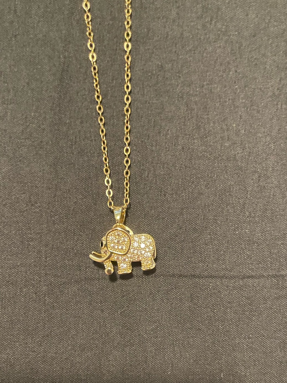 New - 14k gold plated stainless steel necklace - Elephant
